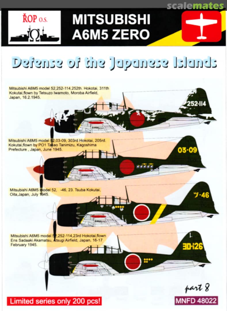 Boxart Mitsubishi A5M5 Zero: Defense of the Japanese Islands MNFD 48022 ROP o.s.