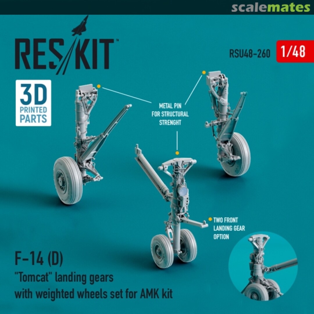 Boxart F-14 (D) Tomcat - Landing Gears w/ Weighted Wheels RSU48-0260 ResKit