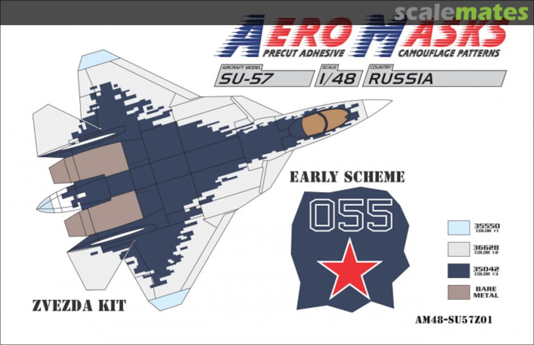 Boxart SU-57 Russia Early Scheme AM48-SU57Z01 AeroMasks