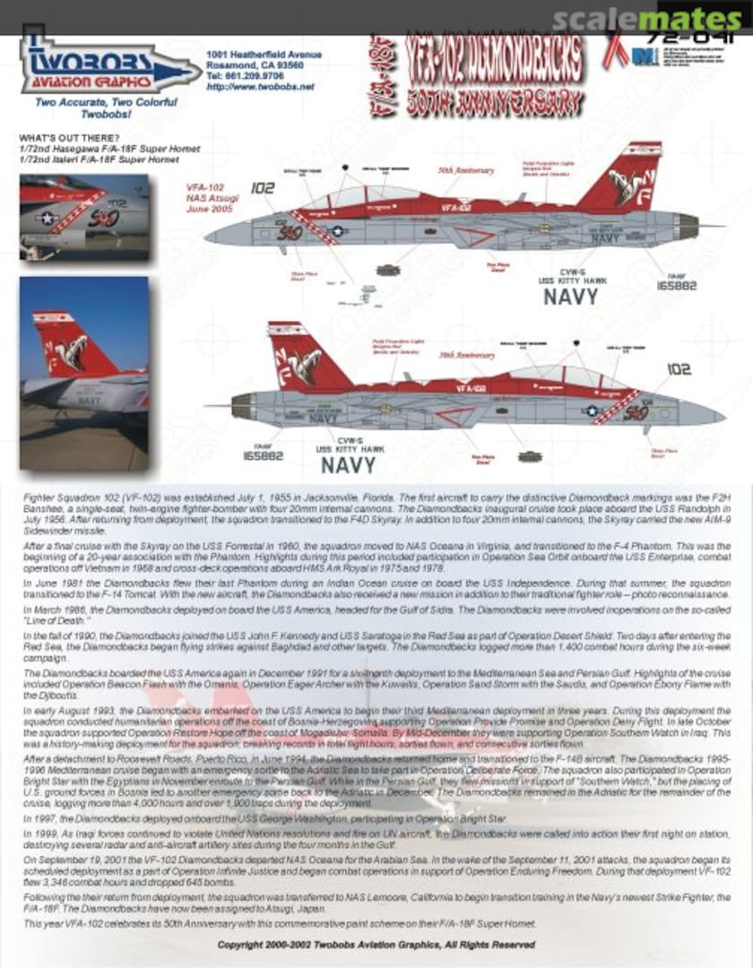 Boxart F/A-18F 72-041 TwoBobs Aviation Graphics