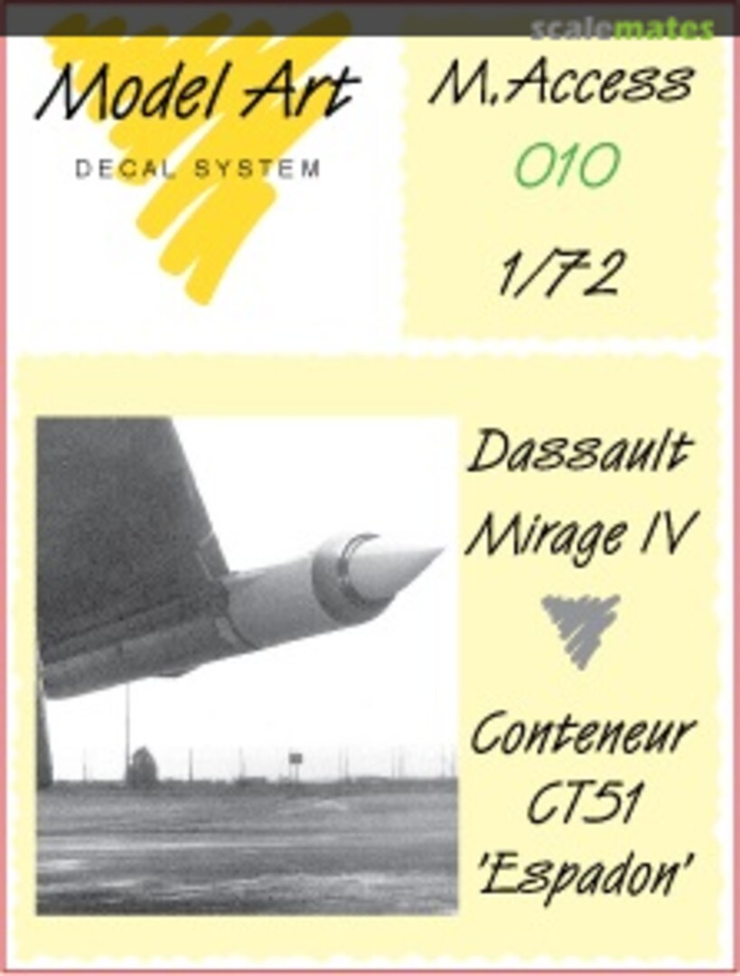 Boxart Dassault Mirage IV Conteneur CT51 'Espadon' M.Access 010 Model Art Decal System