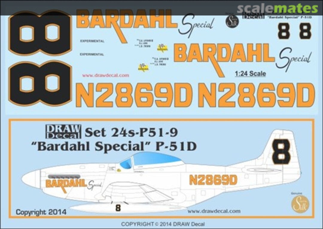 Boxart "Bardahl Special" P-51D 24-P51-9 Draw Decal