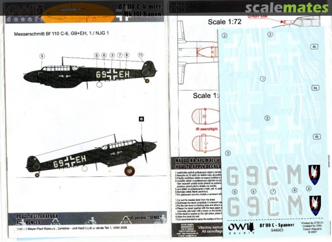 Boxart Bf110D mit Spanner Anlage S48003 OWL