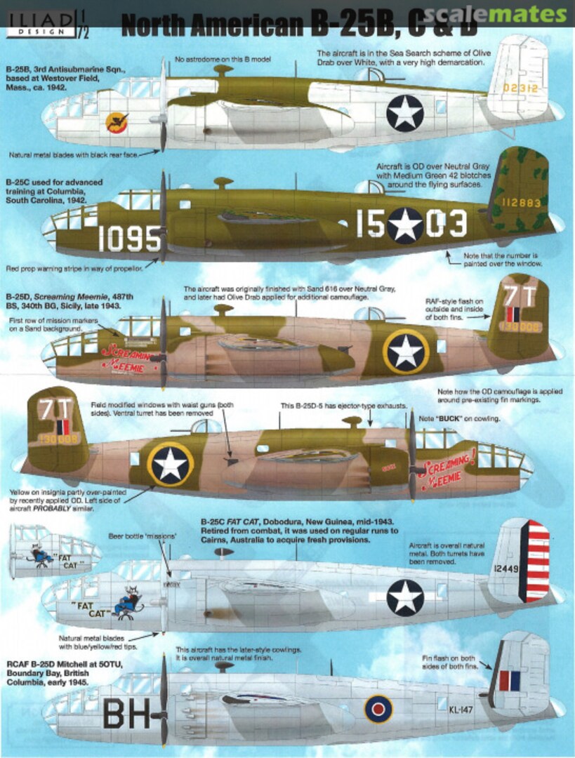 Contents North American B-25B, C & D 72019 Iliad Design