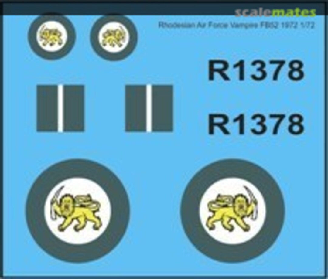 Boxart Rhodesian Air Force Vampire FB52 MAV-RZ7207 MAV Decals