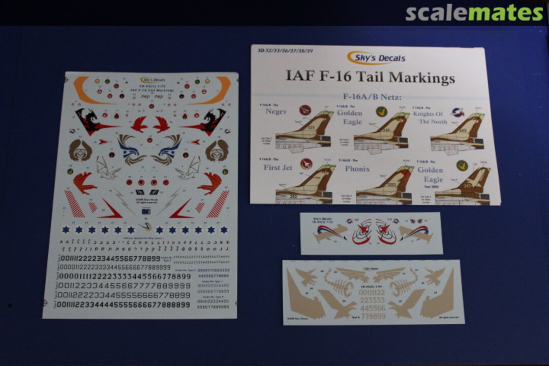 Boxart IAF F-16 TAIL MARKINGS SD-33(1) Sky's Decals