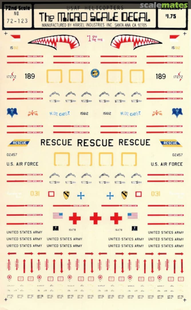Boxart US Army & USAF Helicopters 72-0123 Microscale