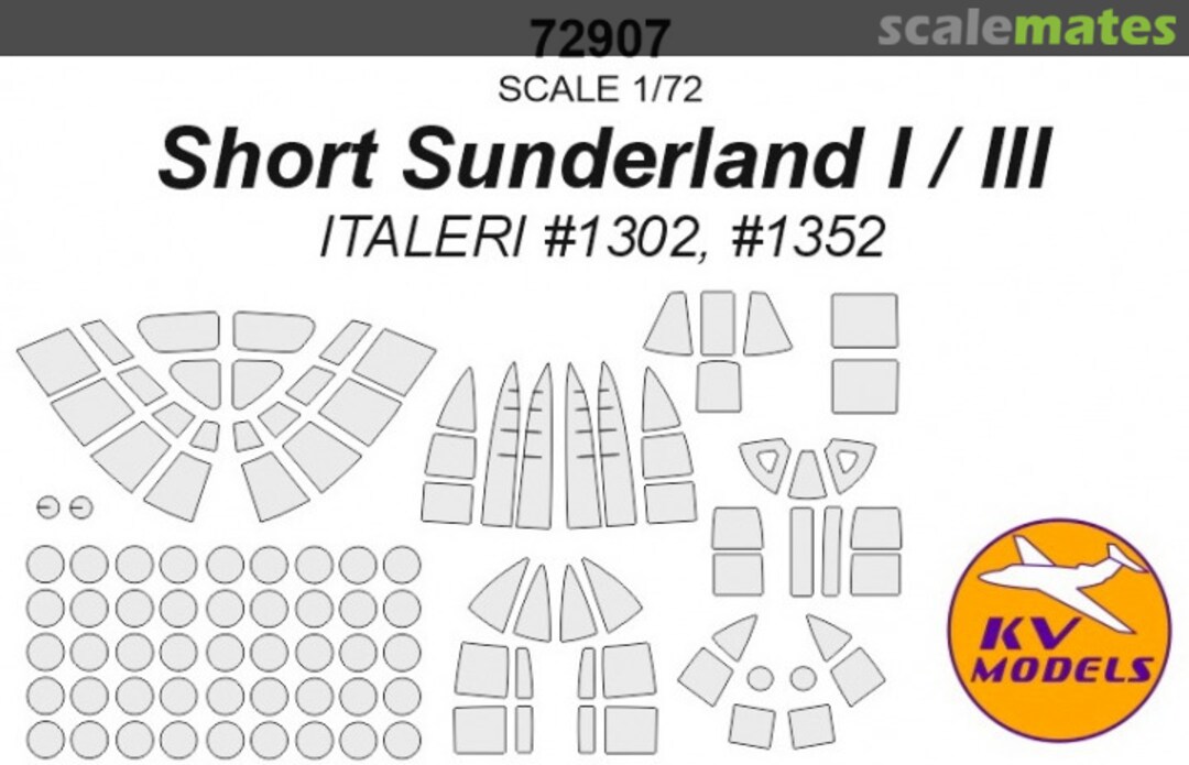 Boxart Short Sunderland I/III - painting masks 72907 KV Models