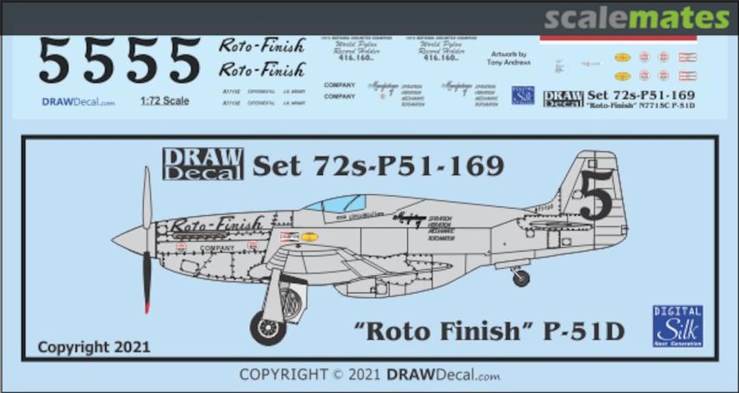 Boxart "Roto Finish" P-51D 72-P51-169 Draw Decal