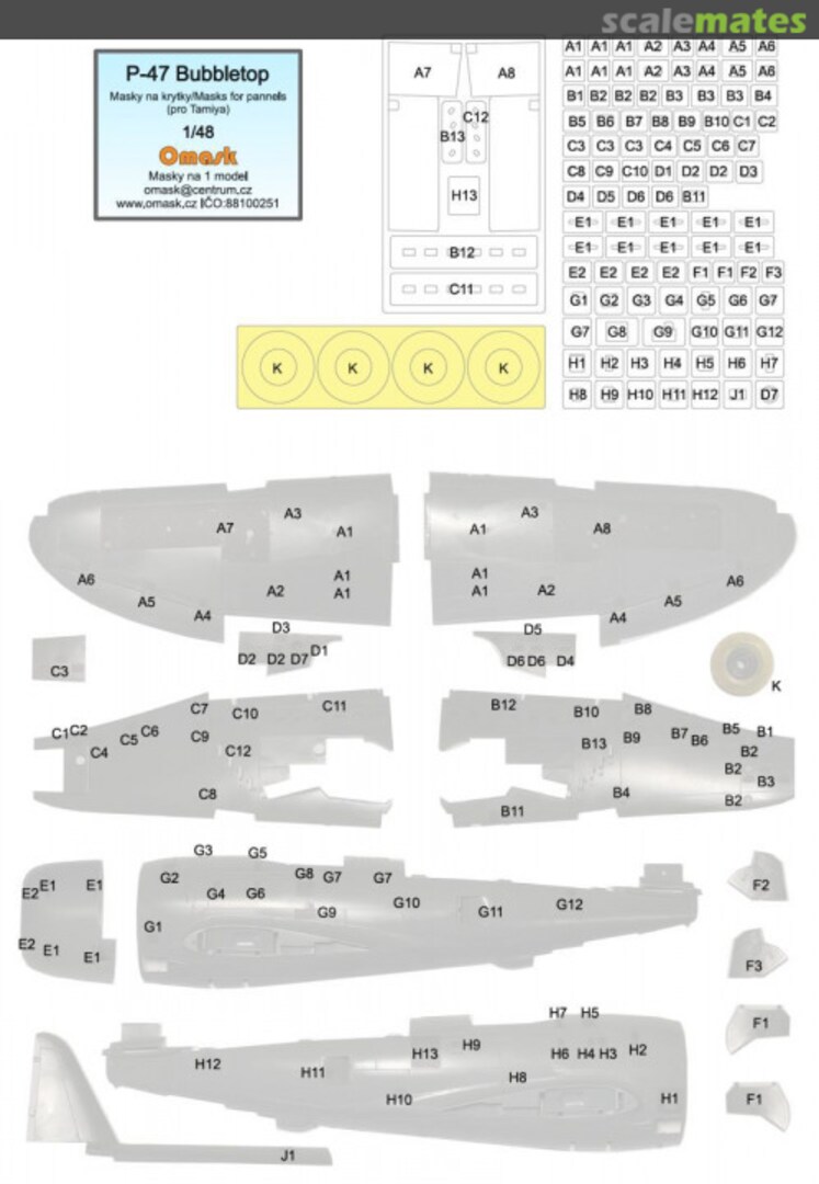 Boxart P-47 Bubbletop Cap Masks 14006 Omask