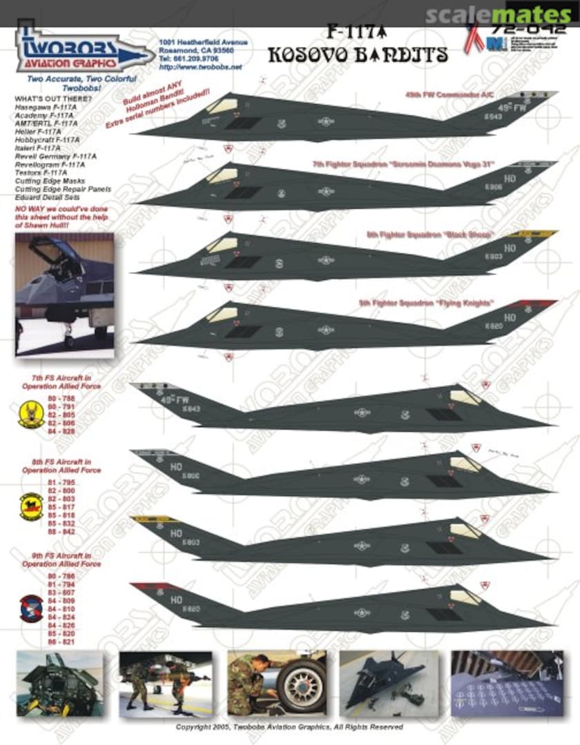 Boxart F-117A 72-042 TwoBobs Aviation Graphics