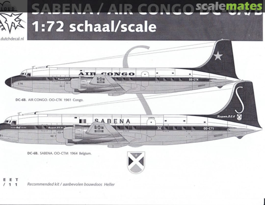 Boxart SABENA / AIR CONGO DC-6A/B 72/11 Cloud Master