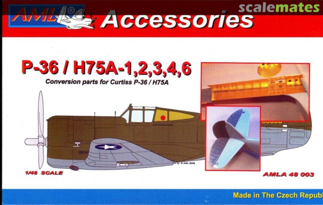 Boxart Curtiss P-36/H-75A Control Surfaces set AMLA48003 AML