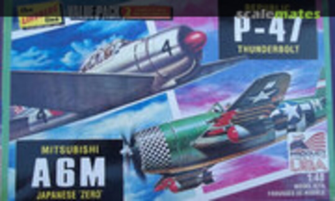 1:48 Republic P-47 Thunderbolt &amp; Mitsubishi A6M Japanese &quot;Zero&quot; (Lindberg HL507)