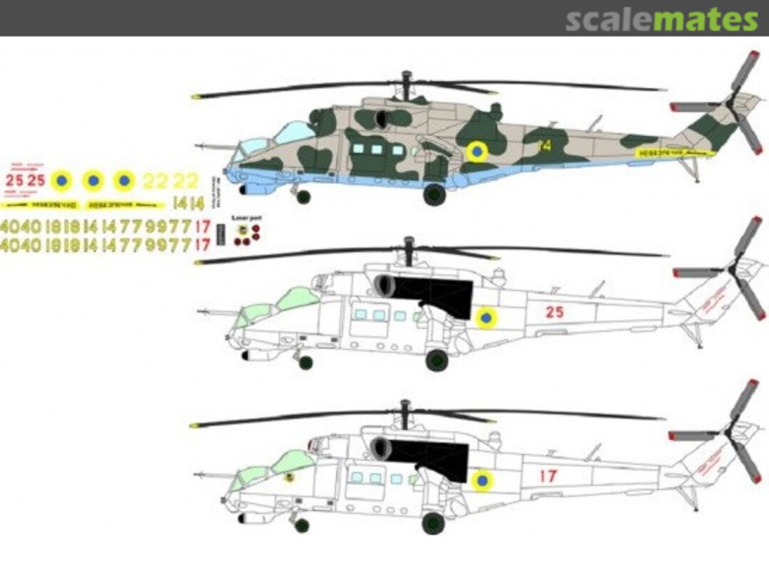 Boxart Mil Mi-24 Ukraine AF decal for aircraft model scale kit BSM48012 BSmodelle