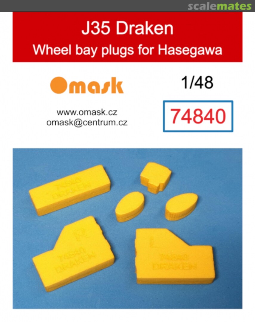 Boxart J35 Draken wheel bay plugs (for Hasegawa) 74840 Omask