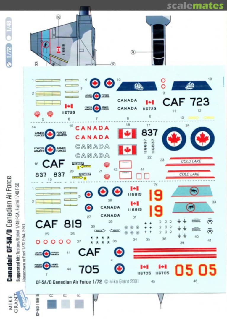 Boxart Canadair CF-5A/D Canadian Air Force  Mike Grant Decals