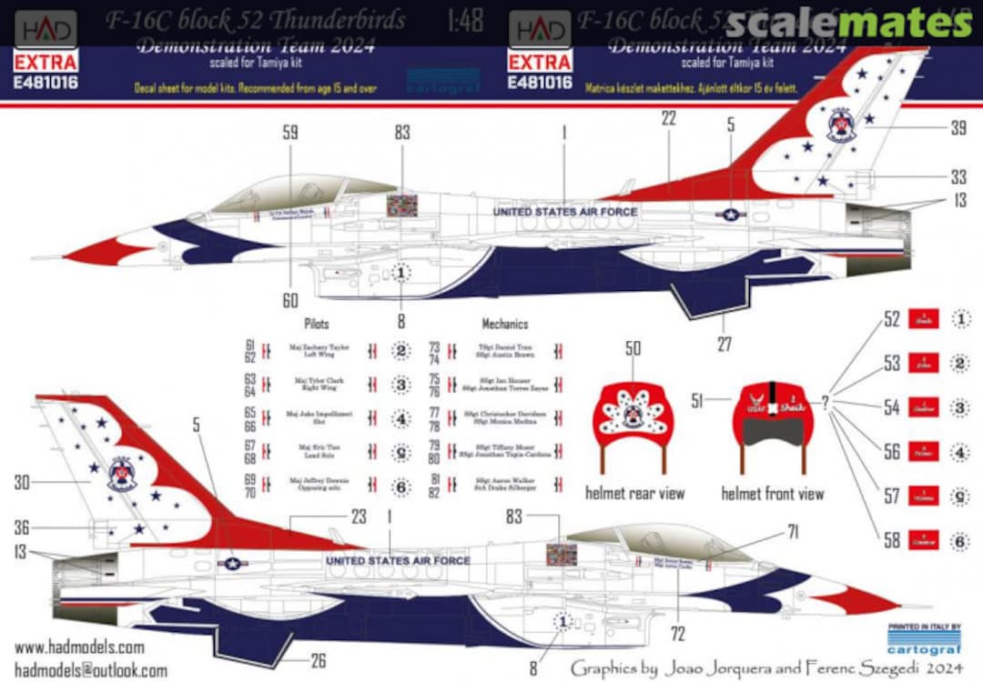 Boxart F-16C Block 52 Thunderbirds Demonstration team 2024  E481016 HADmodels 