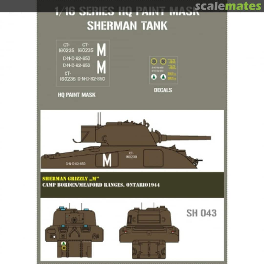 Boxart Sherman Grizzly "M", masks SH 043 HQ-Masks