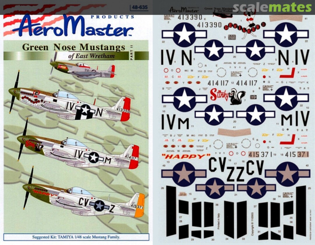 Boxart Green Nose Mustangs of East Wretham 48-635 AeroMaster