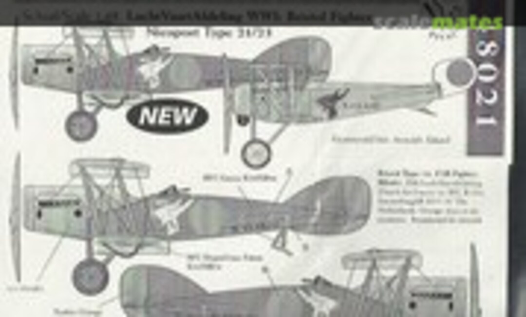 1:48 LVA WW1: Bristol Fighter, Nieuport Type 21/23 (Dutch Decal DD48021)