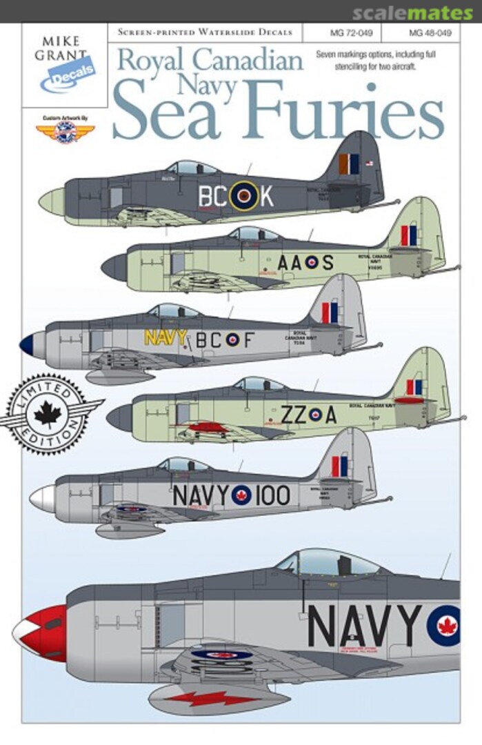 Boxart Sea Furies MG 72-049 Mike Grant Decals