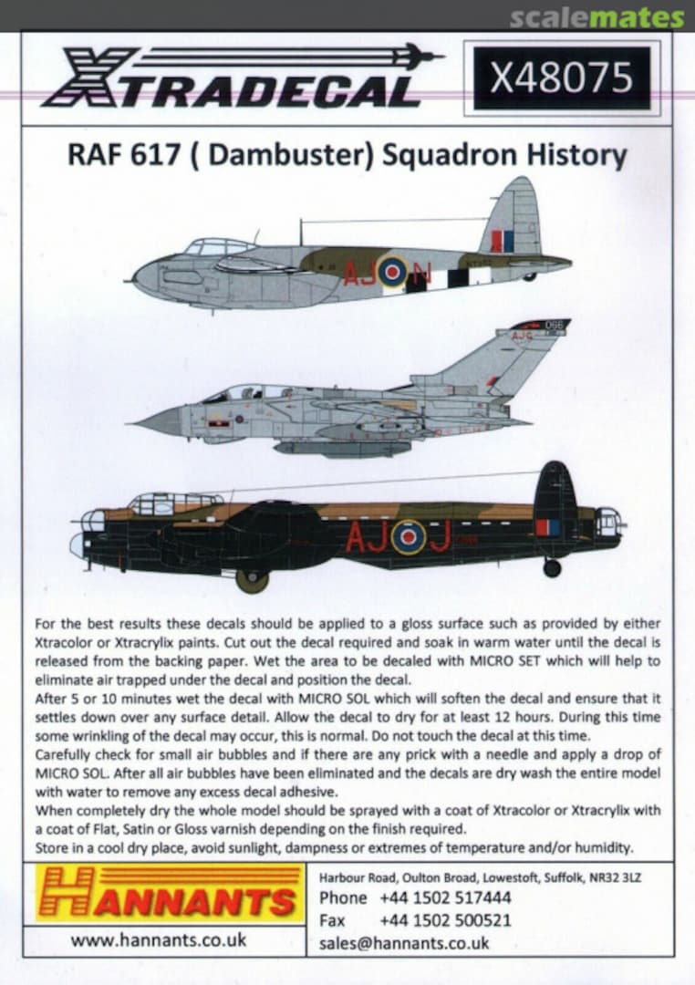 Boxart RAF 617 (Dambuster) Squadon History X48-075 Xtradecal