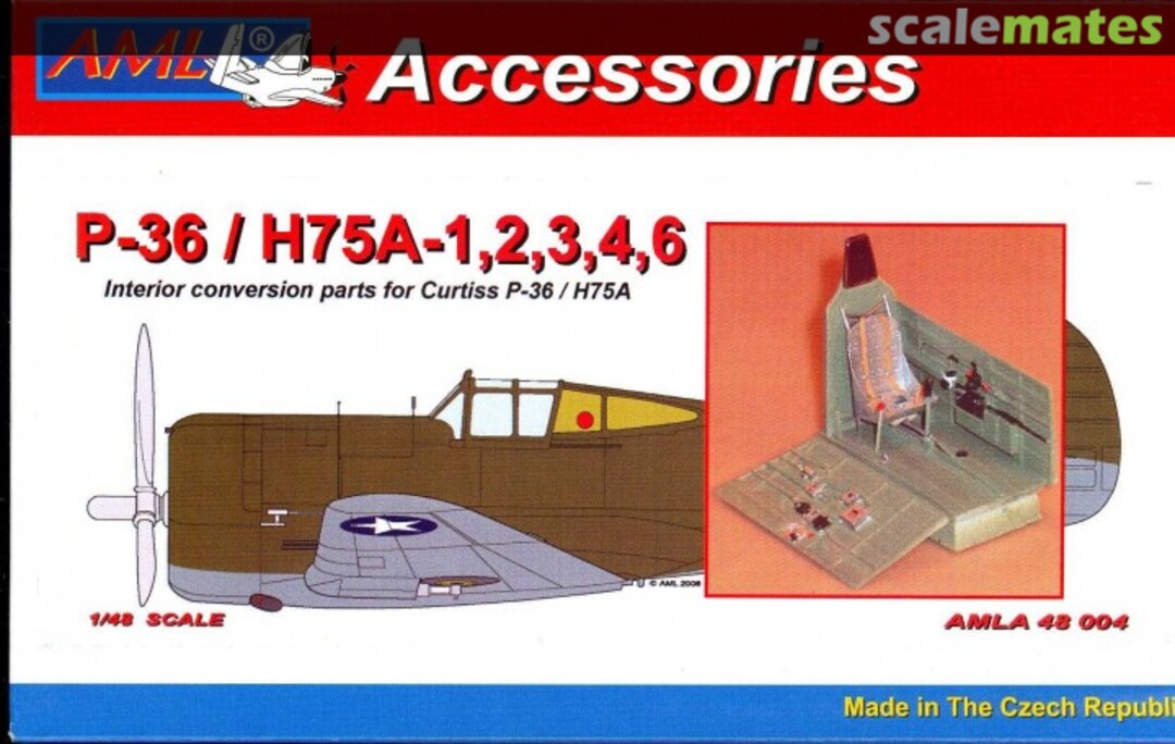 Boxart Curtiss P-36/H-75A cockpit and detail set AMLA48004 AML