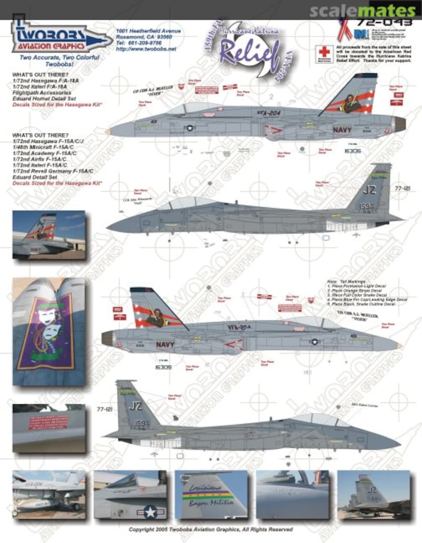 Boxart Hurricane Katrina Relief 72-043 TwoBobs Aviation Graphics