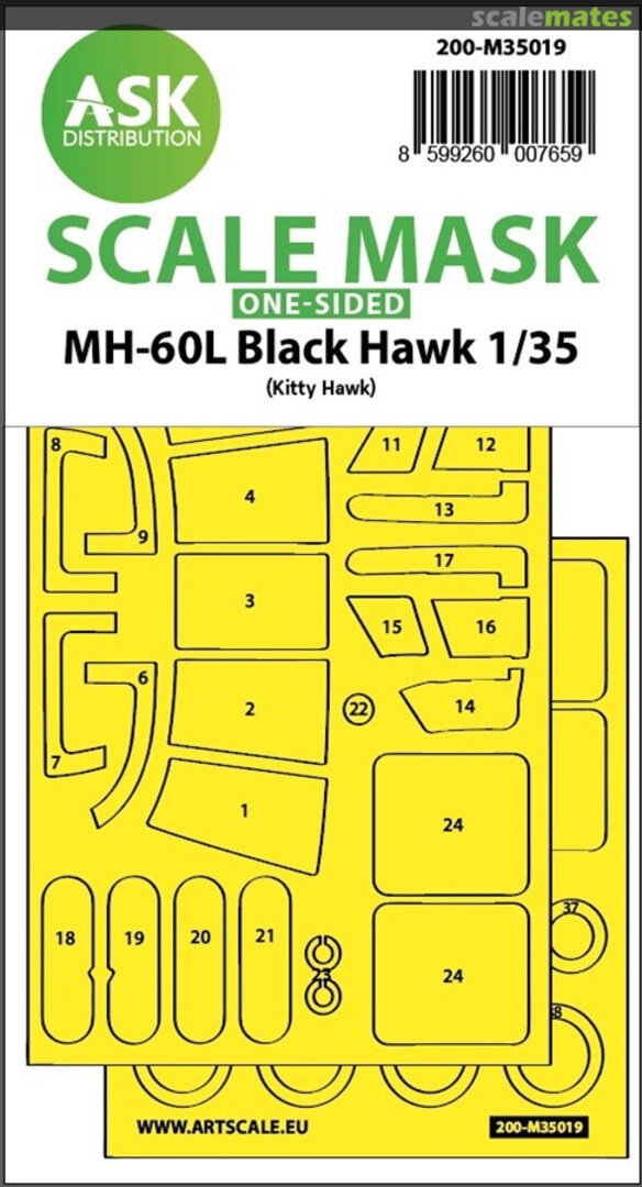 Boxart MH-60L Black Hawk one-sided express fit painting mask 200-M35019 ASK