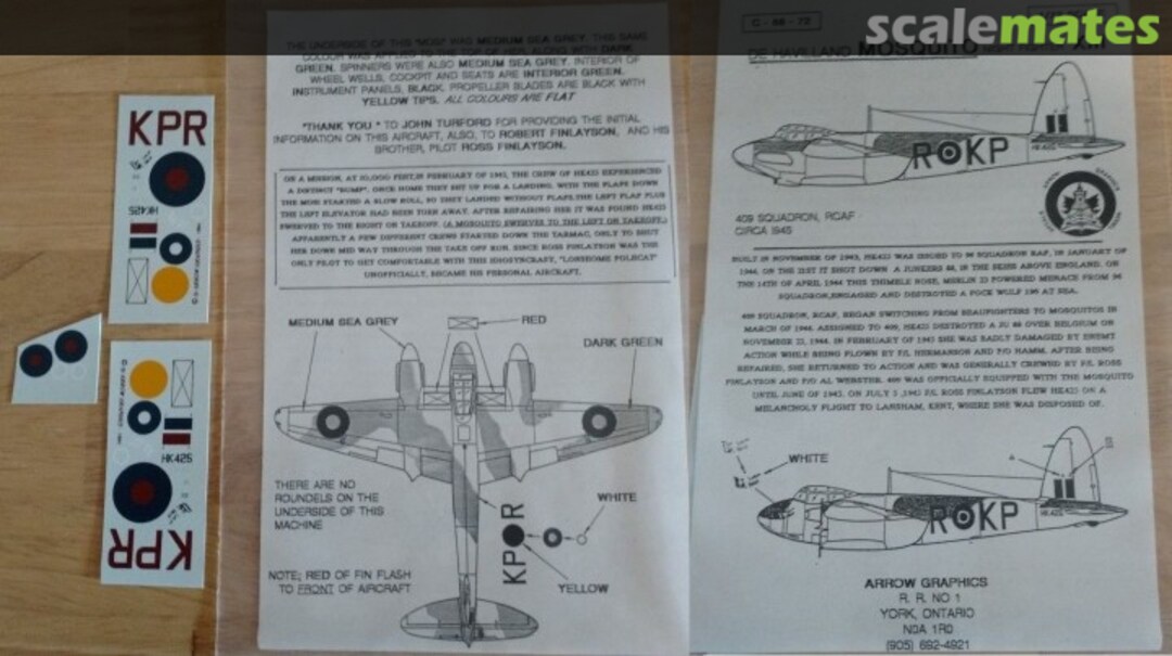 Boxart De Havilland Mosquito Night Fighter Mk XIII C-88-72 Arrow Graphics