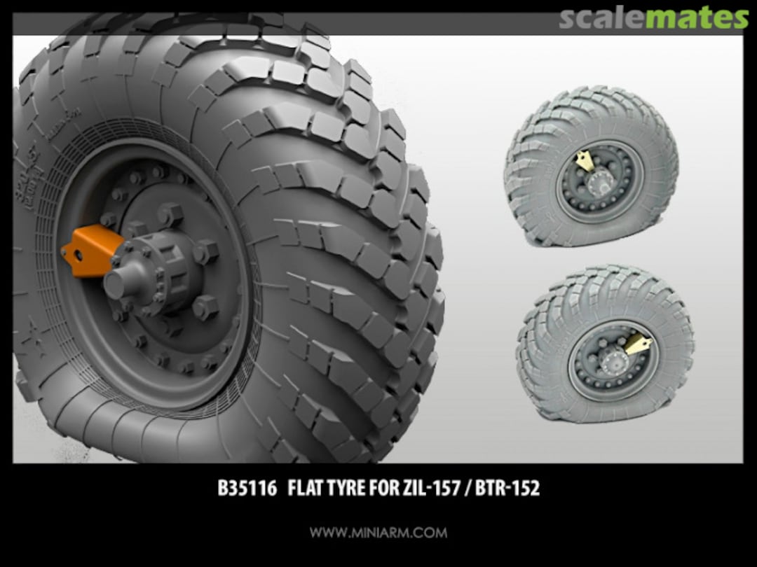 Boxart Flat Tire for ZiL-157 / BTR-152 B35116 Miniarm