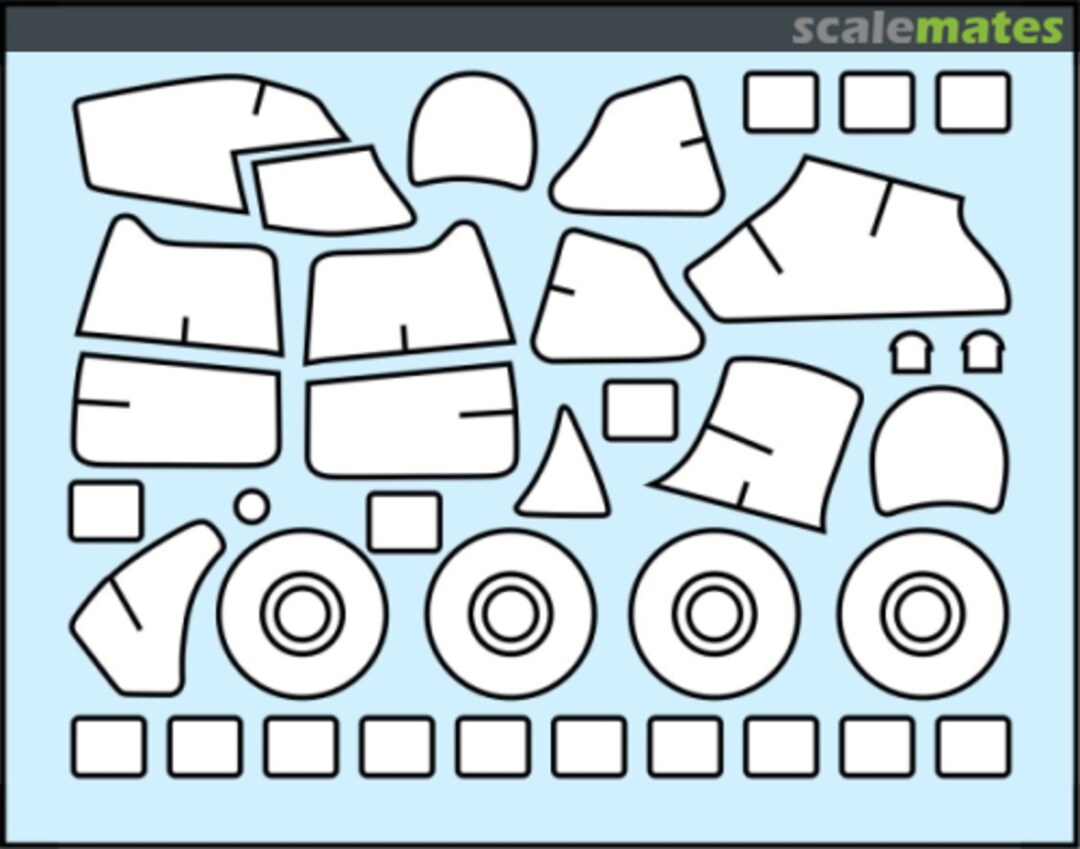 Boxart Mi-24 Die-cut mask for painting canopy frame and wheel hub MS480004 AK Hobby