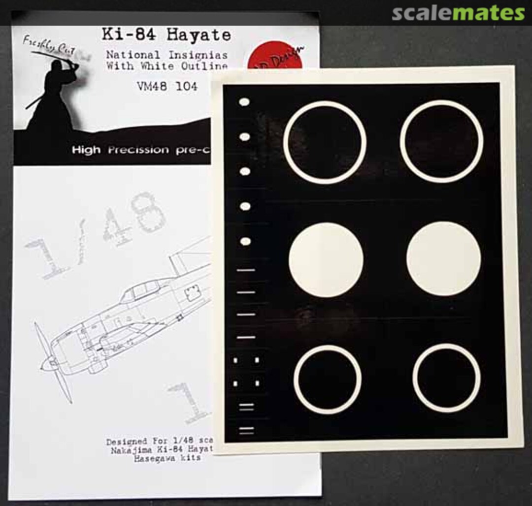 Boxart Nakajima Ki-84 Hayate National Insignia w/ white outline VM48104 DEAD Design Models