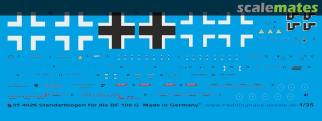 Boxart Basic markings for Bf 109 G 35 4026 Peddinghaus-Decals