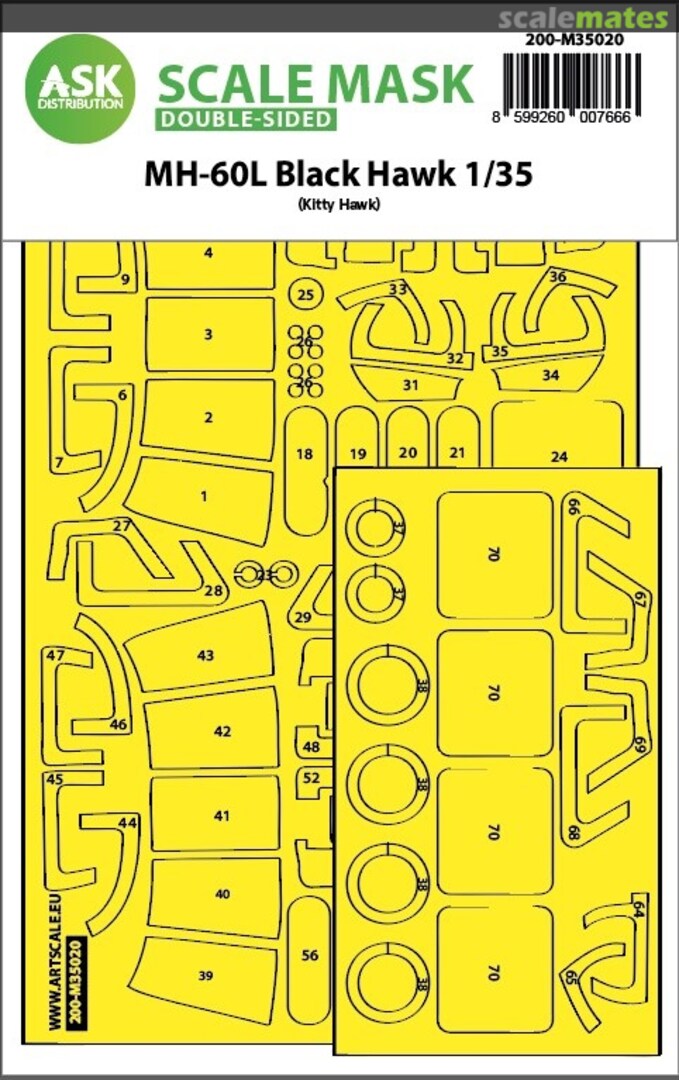 Boxart MH-60L Black Hawk double-sided express fit painting mask 200-M35020 ASK