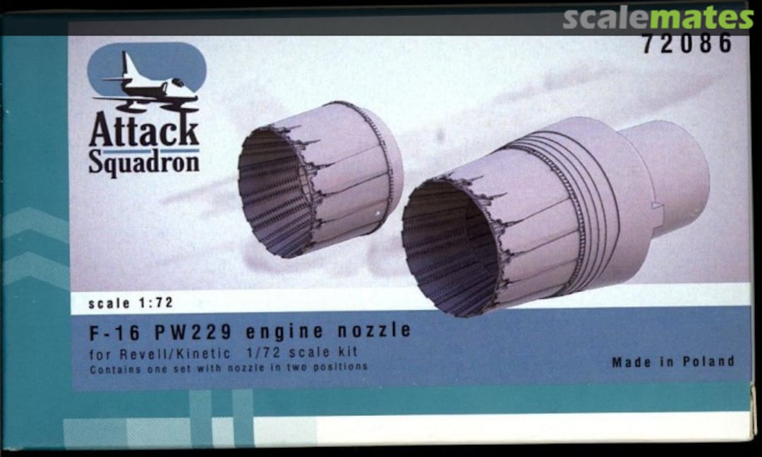 Boxart F-16 - PW229 engine nozzle 72086 Attack Squadron