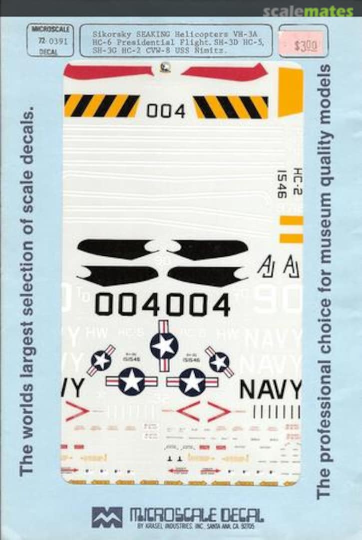 Boxart Sikorsky VH-3A/SH-3D/G Sea King 72-391 Microscale