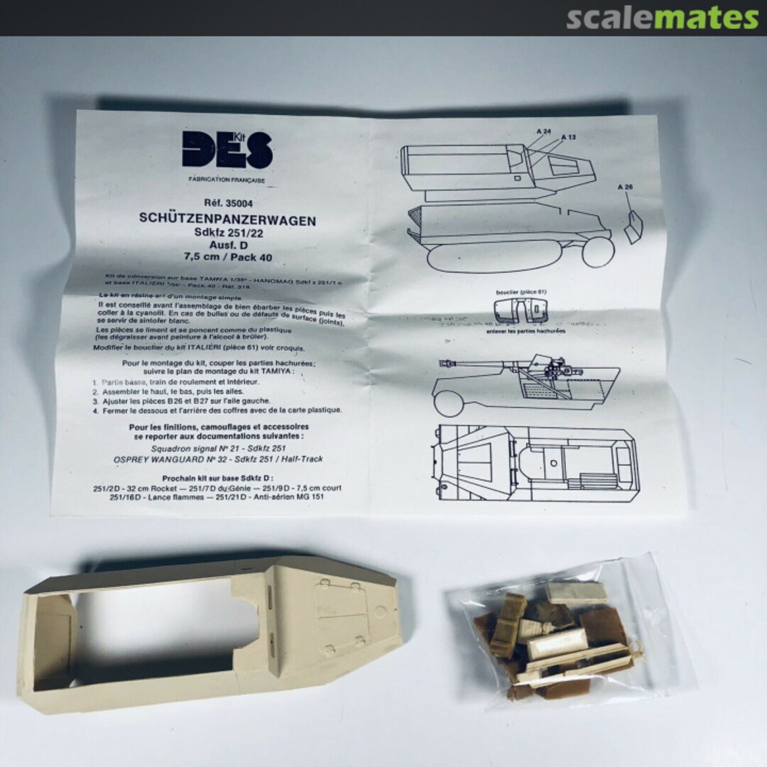 Contents Sd.Kfz 251/22 D 7.5cm PAK 40 35004 DES Kit