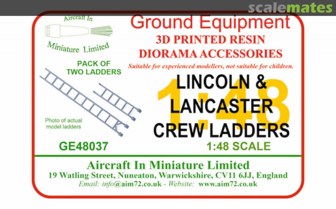 Boxart Lincoln & Lancaster Crew Ladders GE48037 Aircraft In Miniature Ltd