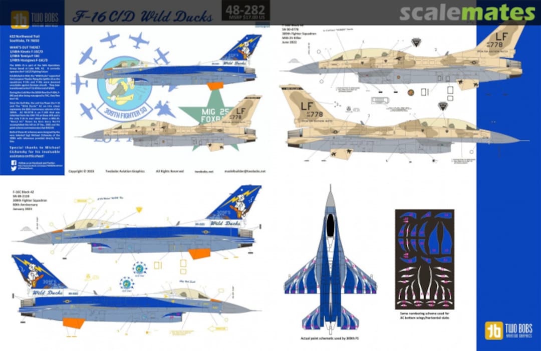 Boxart F-16C/D Wild Ducks 48-282 TwoBobs Aviation Graphics