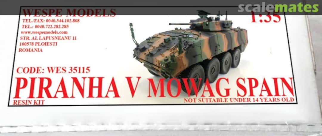 Boxart Piranha V Mowag Spain WES 35115 Wespe Models