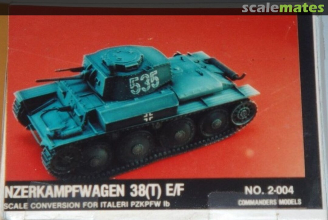 Boxart German PzKpfw 38(t) E/F resin conversion 2-004 Commander Series Models