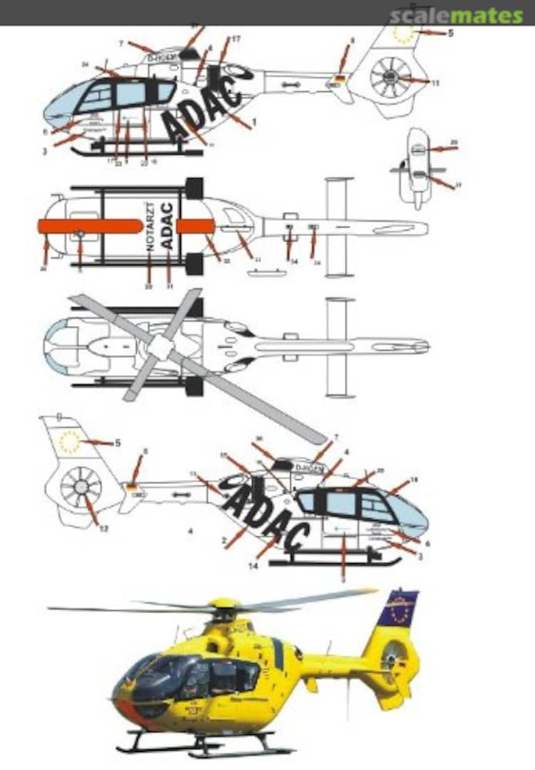 Boxart EC 135 Adac Rescue-Helicopter Klinikum-Fulda 2010 Ep 2532 Peddinghaus-Decals