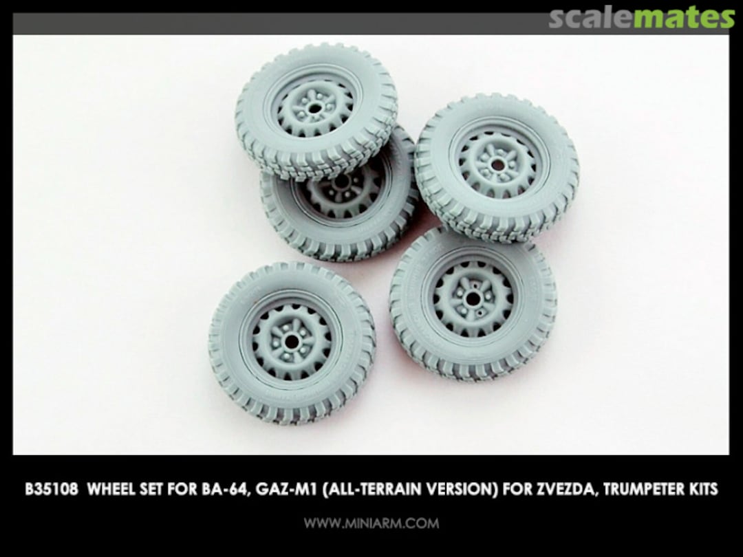 Boxart Wheel Set for BA-64 GaZ-M1 (all terrain verrsion) B35108 Miniarm