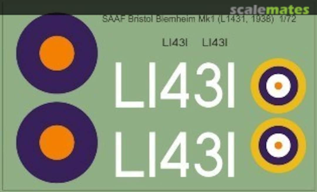 Boxart SAAF Bristol Blenheim Mk1 MAV-720256 MAV Decals