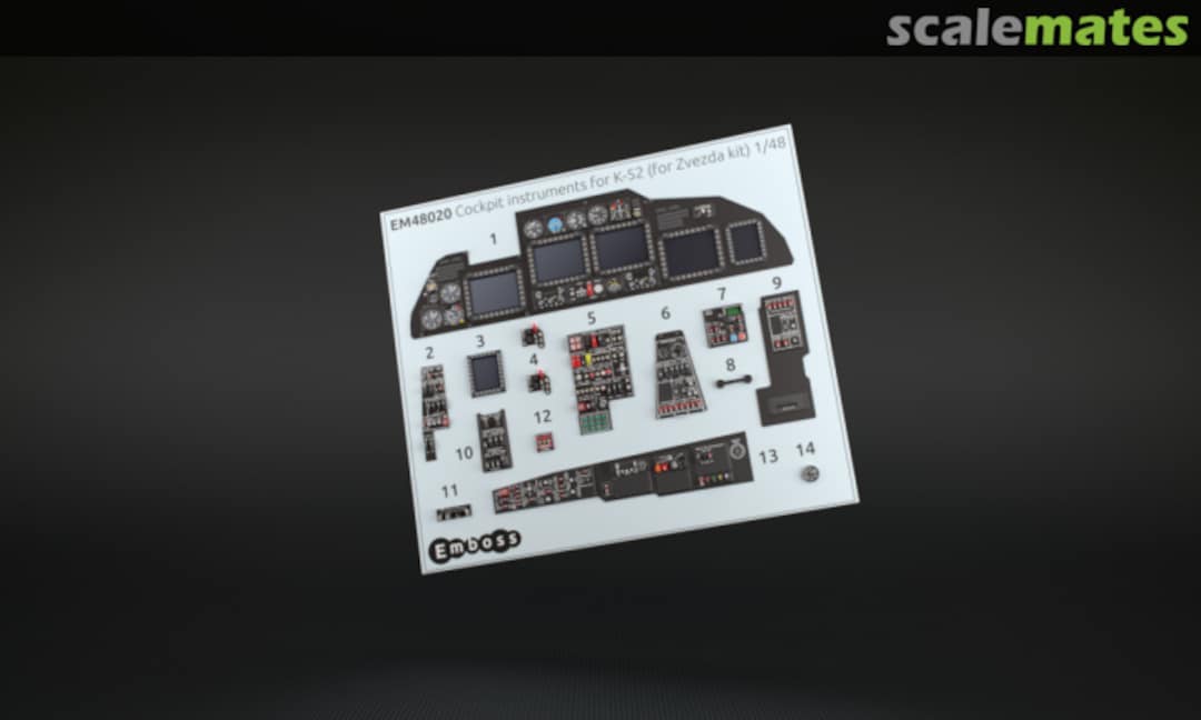 Boxart Ka-52 interior 3D decals (small) EM48020 Emboss