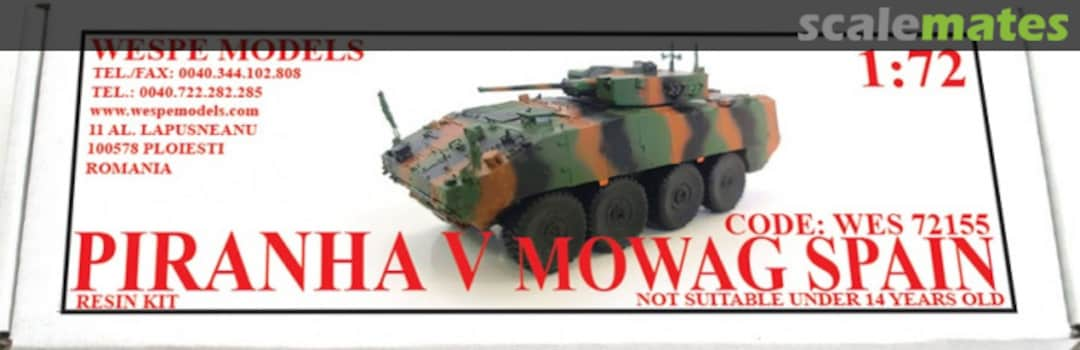 Boxart Piranha V Mowag Spain WES 72155 Wespe Models