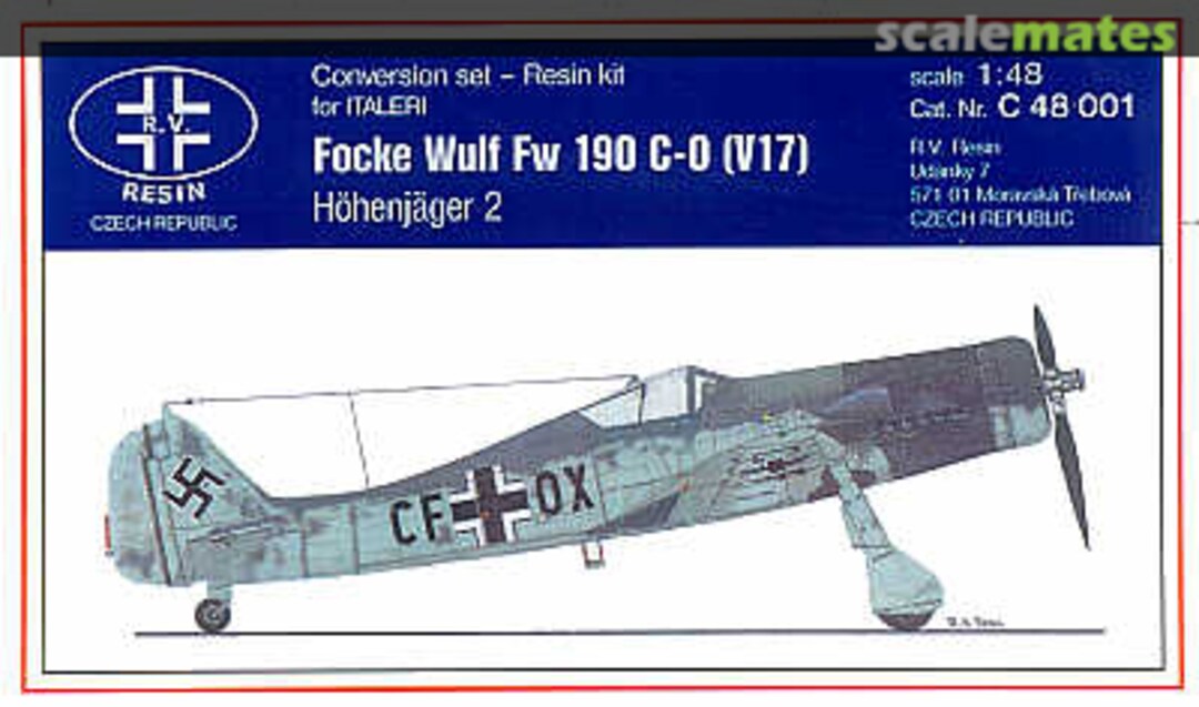 Boxart Focke Wulf FW 190C-0 (V17) C48001 R.V. Resin