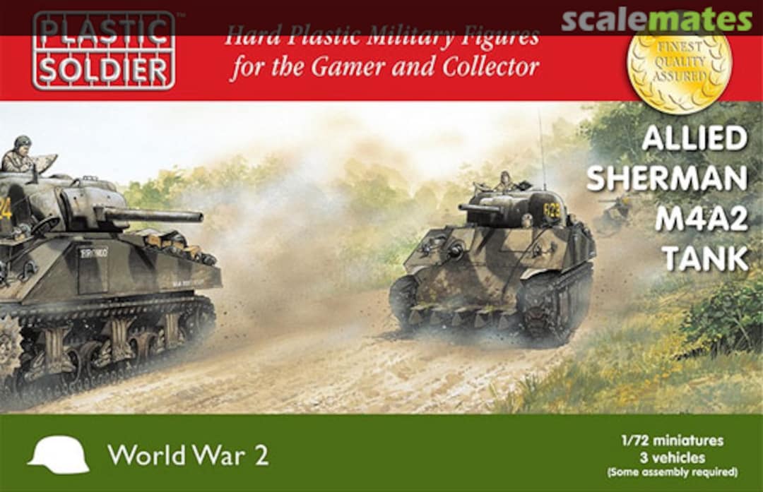 Boxart Allied Sherman M4A2 Tank WW2V20034 Plastic Soldier